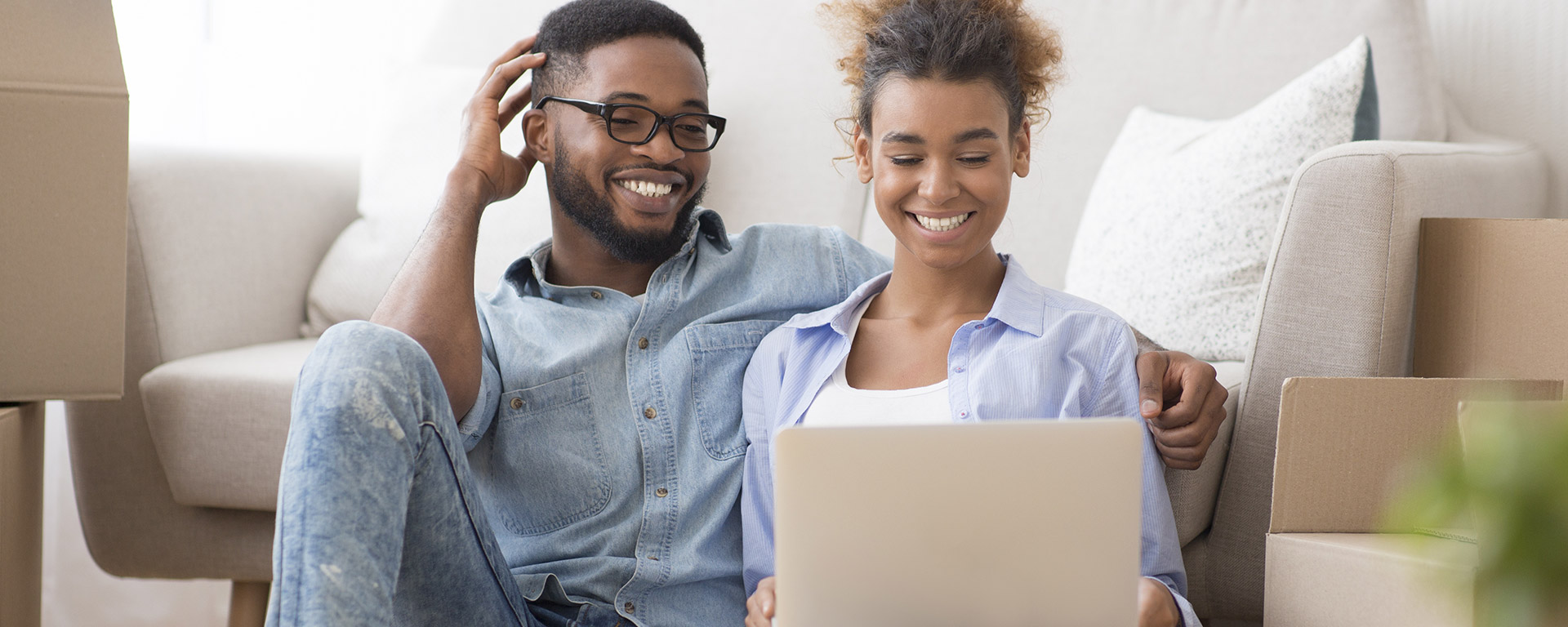 man woman laptop